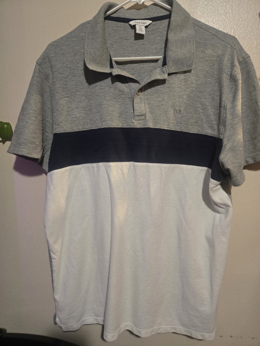 Calvin Klein Men's Colorblock Polo Shirt - Gray, Navy & White